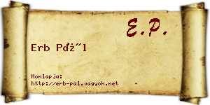Erb Pál névjegykártya